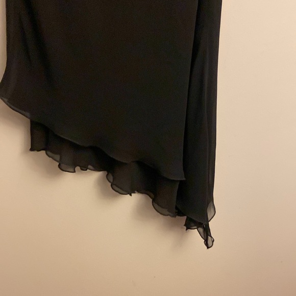 A.B.S Evening By Allen Schwartz Black One Shoulder Dress Size 4 - Picture 5 of 7